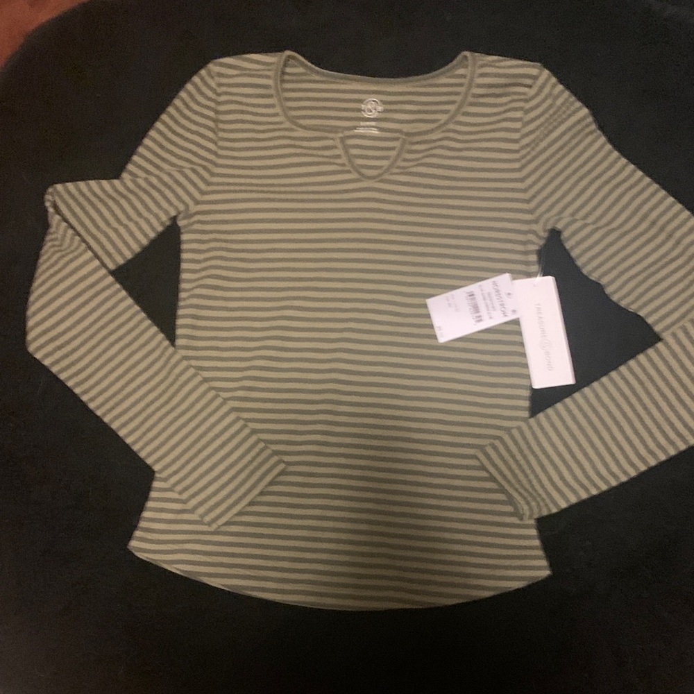 Treasure & Bond Nordstrom Striped Long Sleeve Top Kids 10-12 Large Shirt